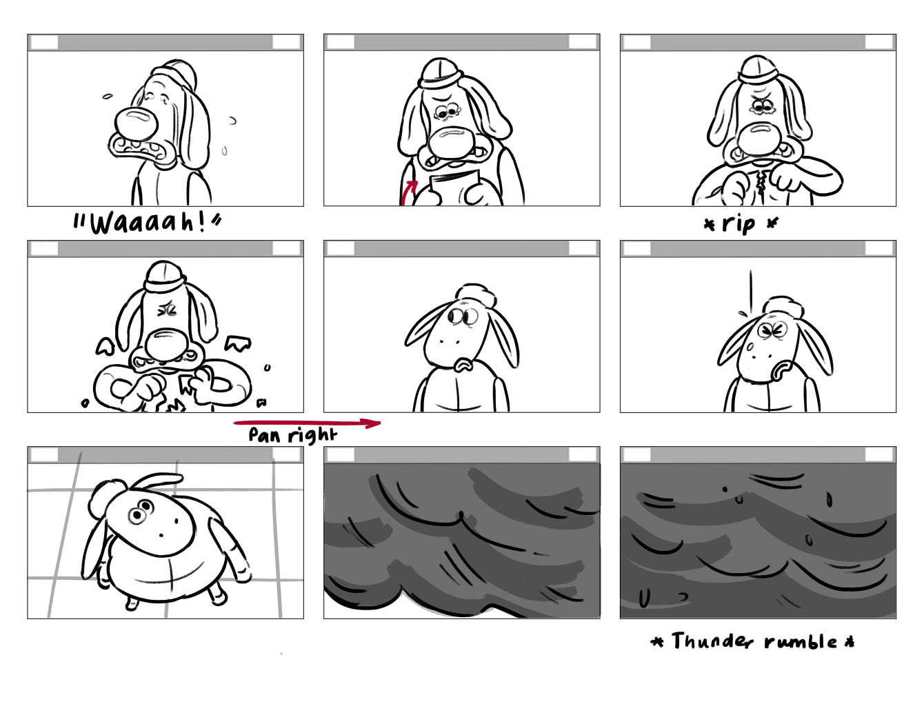 Storyboard para filme de animação